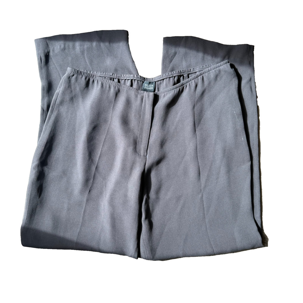 Eileen Fisher 100% Silk Double-Layer Flowy Pants L